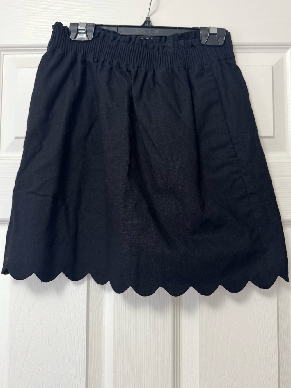 J. Crew Black Scalloped Hem A-Line Skirt
